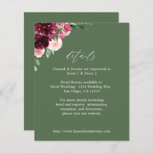 Budget Pink & Burgundy Floral 7 Details - Green