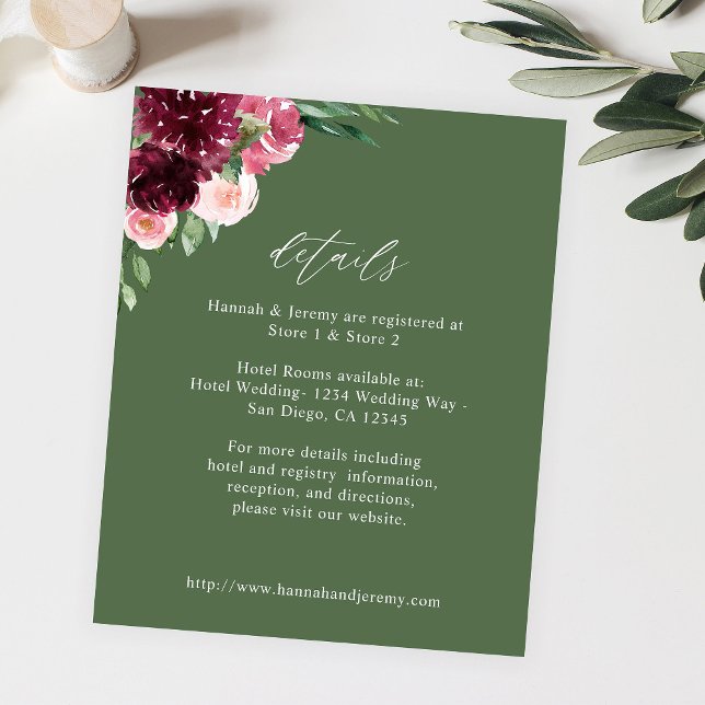 Budget Pink & Burgundy Floral 7 Details  - Green Flyer (Creator Uploaded)