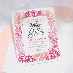 Budget Pink Coral & Jellyfish Nautical Baby Shower