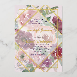 Budget Pink floral and gold geometric