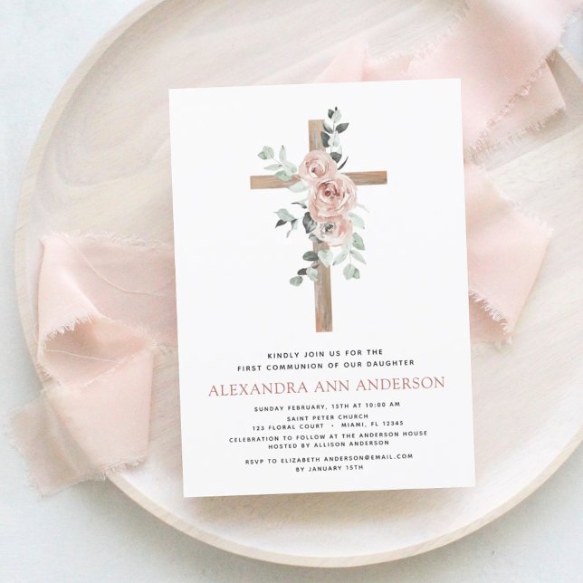 Budget Pink Floral First Holy Communion (Creator Uploaded)
