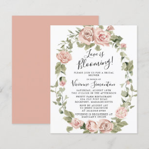 Budget Pink Floral Love is Blooming Bridal Shower