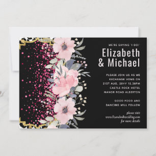 Budget Pink Floral Modern Girly Bridal Shower