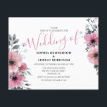 Budget Pink Floral Wedding Invitations<br><div class="desc">Invite your guests to celebrate your wedding day,  with these elegant pink floral wedding invitations. Featuring a classic white background,  an array of pink flowers and a stylish wedding template which is easy to customize.</div>