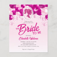 Budget Pink Glitter Balloon Doll Bridal Shower