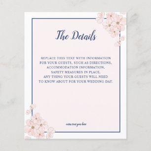 BUDGET  Pink Glitter Navy Floral Wedding DETAILS