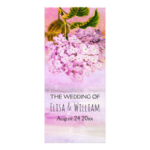 BUDGET Pink hydrangea floral wedding program