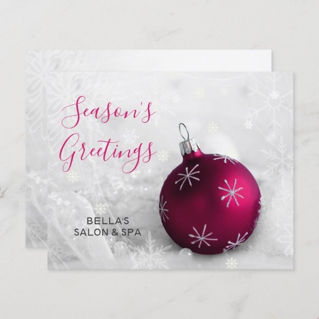 Budget Pink Ornament Company Holiday Card (Front/Back)