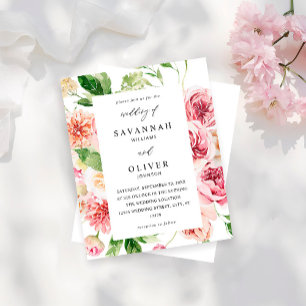 Budget Pink & Peach Floral & Greenery Wedding 