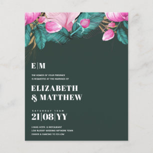 Budget Pink Peonies Wedding All-in-1 Flyer