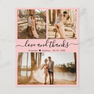 Budget Pink Photo Collage Mariage Carte de remerci