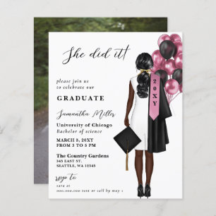 Budget Pink Photo She Did It Graduation