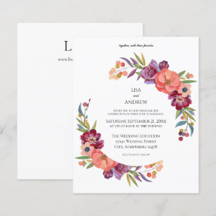 Budget Pink & Plum Tropical Floral V3 Wedding