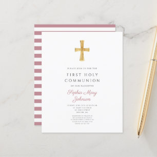 Budget Pink Stripes Girl First Communion