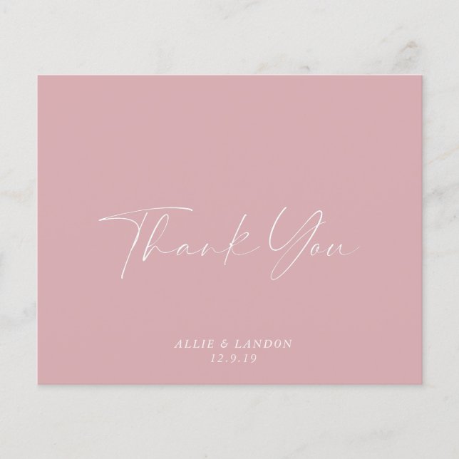 BUDGET Pink Thank You Card (Front)