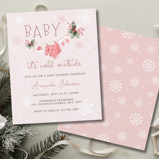 Budget Pink Winter Its Cold Outside Baby Shower (Creator Uploaded)
