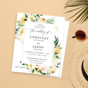 Budget Pink & Yellow Floral Wedding