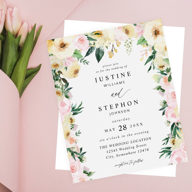Budget Pink & Yellow Floral Wedding  (Creator Uploaded)