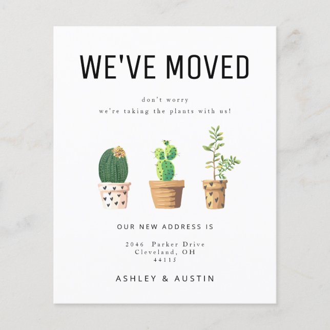 Budget Plant Lover Fun We've Moved Announcement Fl Flyer (Front)