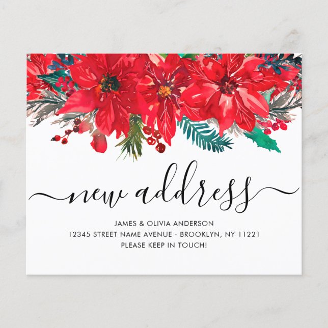 Budget Poinsettia Nouvelle adresse Carte de déména (Devant)