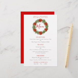 Budget Poinsettia Wreath Christmas Mariage Menu