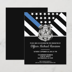Budget Police Academy Graduation Party Invitation