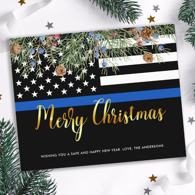 Budget Police Christmas Law Enforcement Postcard (Creator Uploaded)