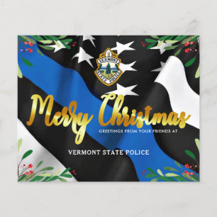 Budget Police Department Christmas Card Blue Flag