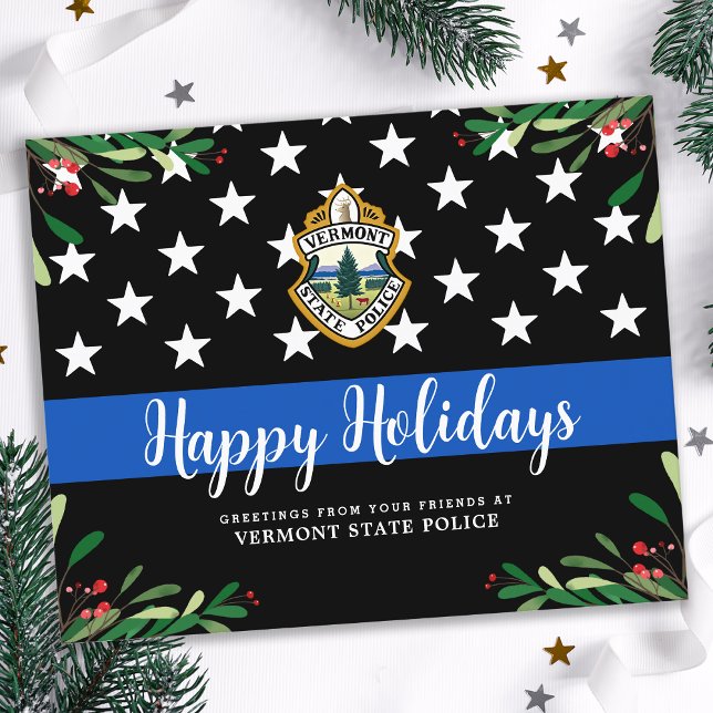 Budget Police Department Christmas Cards Blue Line (Creator Uploaded)