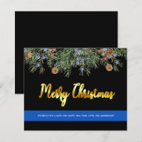 Budget Police Merry Christmas Thin Blue Line Card