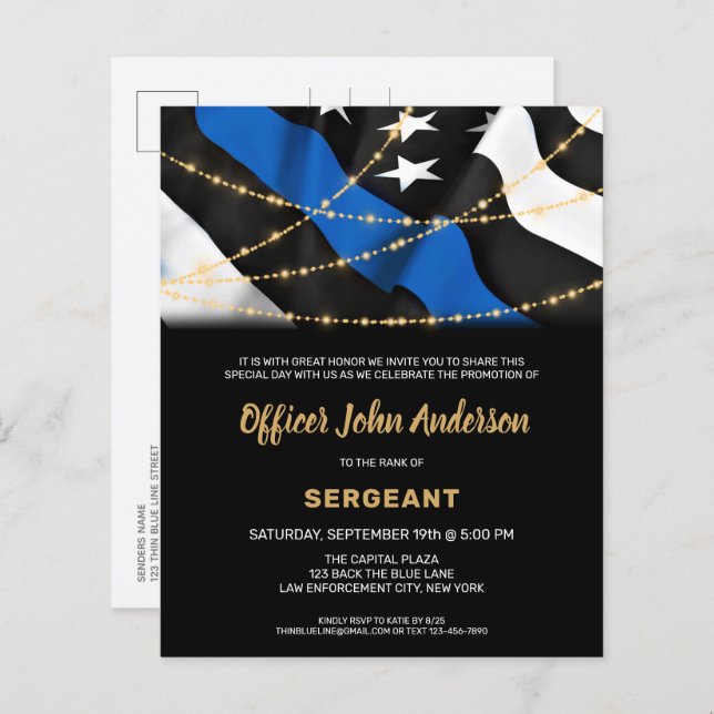 Budget Police Promotion Law Enforcement Invite (Front/Back)