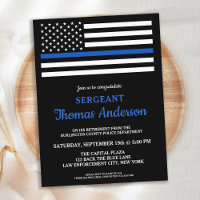 Budget Police Retirement Officer Thin Blue Line   