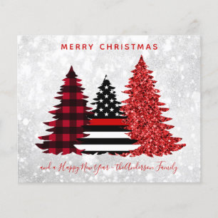 Budget Pompier de Noël Arbre rouge Carte Plaid
