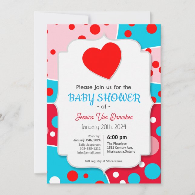 Budget Pop Art Baby Shower Invitation Invite (Front)