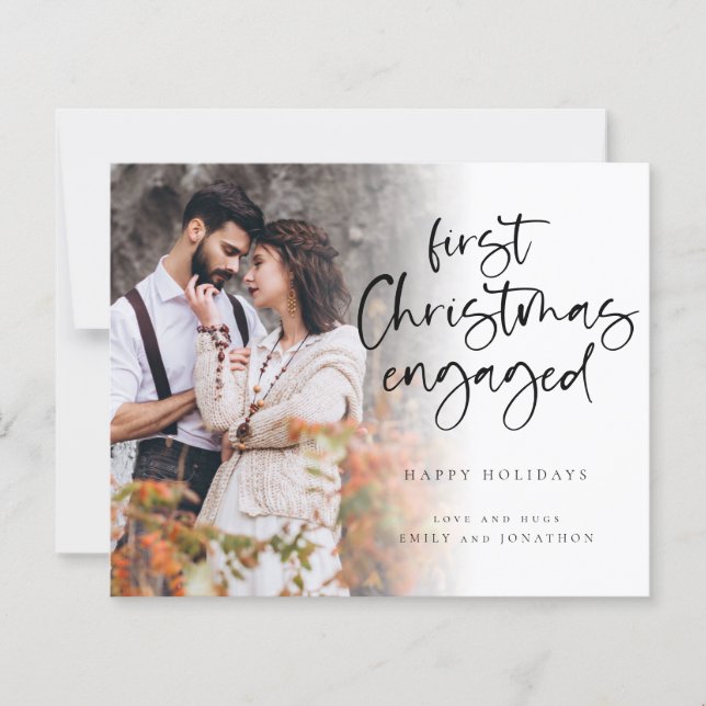 Budget Premier Noël Engagé Carte photo personnalis (Devant)
