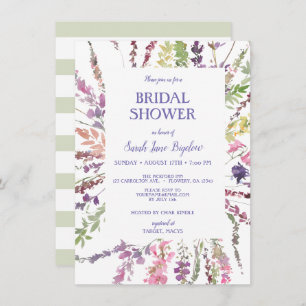 Budget Pressed Wildflower Boho Bridal Shower Invitation