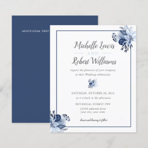 BUDGET Pretty Grey Navy Blue Floral wedding