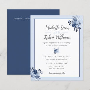 BUDGET Pretty Grey Navy Blue Floral wedding