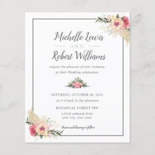 BUDGET Pretty White Pink Floral wedding