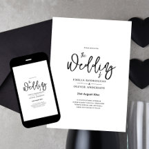 BUDGET Printed OR Digital Download Wedding INVITE