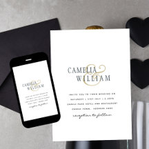 BUDGET Printed OR Digital Download Wedding INVITE