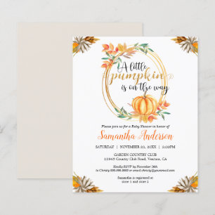 Budget Pumpkin Baby Shower Fall Invitation