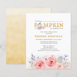 Budget Pumpkin Baby Shower Watercolor Pink Roses
