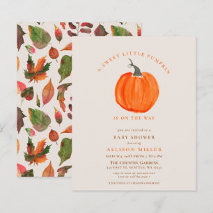 Budget pumpkin fall baby shower invitation