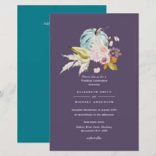 BUDGET Pumpkin FALL Thanksgiving Wedding Invite A9