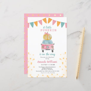 Budget Pumpkin Pink Gold Polka Dot Car Baby Shower