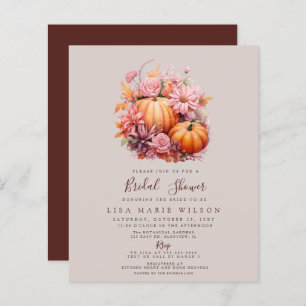 Budget Pumpkins Fall Bridal Shower Invitations