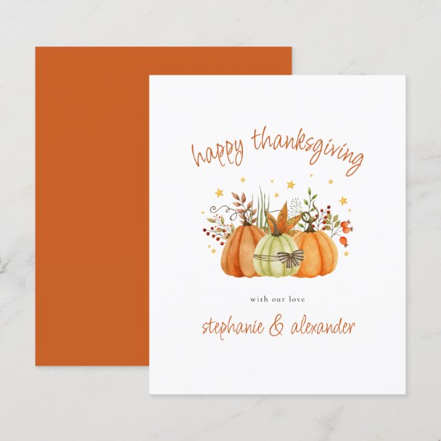 BUDGET Pumpkins Terracotta Happy Thanksgiving (Front/Back)