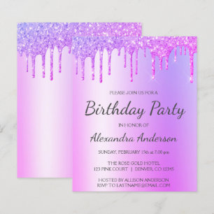 Budget Purple Glitter Any Age Birthday Party