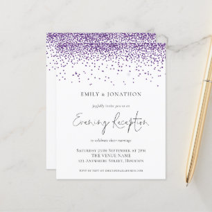 Budget Purple Glitter Wedding Evening Reception